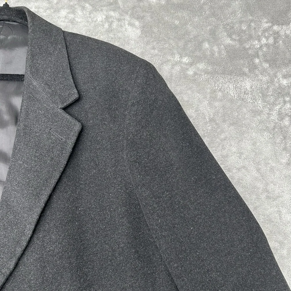 Bill Bass Mens Black Label Long Dress Coat Size 44L Lambswool - READ DESCRIPTION